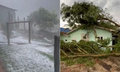 Granizo e Vendavais Voltam a Atingir Santa Catarina Fábrica Colapsa e Delegacia é Destruída em Novo Temporal