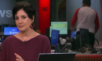 Funcionário da GloboNews exibe bumbum acidentalmente em transmissão ao vivo; assista