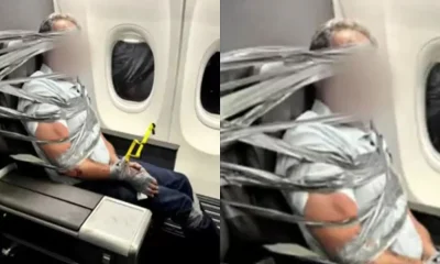 Passageiro é imobilizado com fita e lacres após surto racista e homofóbico em voo da American Airlines