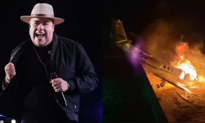 Avião de Rey Vaqueiro pega fogo ao pousar no RN; cantor e equipe passam bem