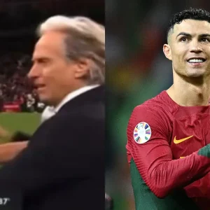 Fã de CR7, jogador dinamarquês afasta e empurra Jorge Jesus após jogo; assista