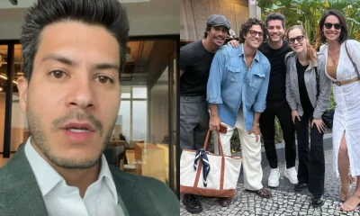 Arthur Aguiar se emociona e defende foto sorrindo com elenco de Rebelde após enterro de Lua Blanco