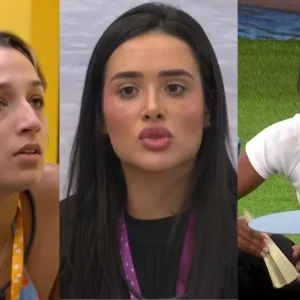 BBB 26: Samira espiona conversa de Jordana e Boneco sobre "Eternos" e alerta aliados sobre eliminação de Juliano Floss