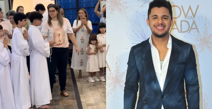 Filho de Cristiano Araújo, Bernardo impressiona com semelhança chocante ao pai em foto rara; fãs reagem: 'A cara do pai!'