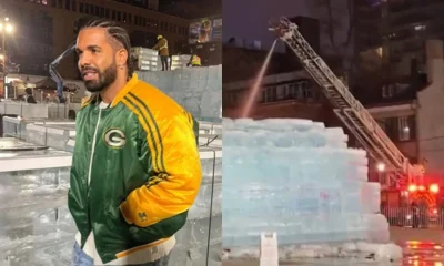 Drake: Escultura de gelo para divulgar "Iceman" vira caso de polícia e bombeiros intervêm em Toronto