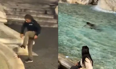 Turista embriagado mergulha na Fontana di Trevi e leva multa de R$ 2,9 mil na Itália
