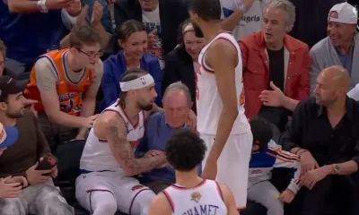 Quase Acidente nos Finais da NBA: Jose Alvarado 'Derruba' Michael Bloomberg em Momento de Tensão em Jogo dos Knicks