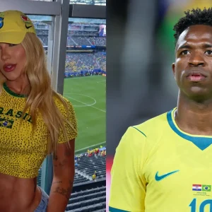 Virginia Fonseca reage com risadas a pergunta sobre "negociar o inegociável" com Vini Jr.