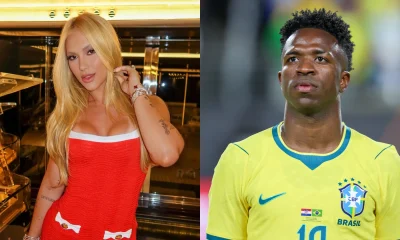 Vini Jr. e Virginia Fonseca trocam beijo em evento de luxo em Goiânia; veja foto
