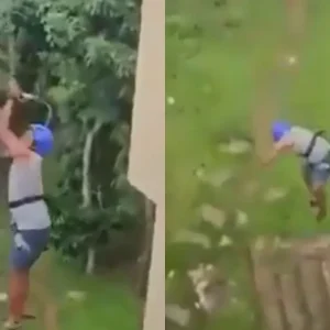 Turista despenca de tirolesa na Índia após falha em trava de segurança; vídeo choca