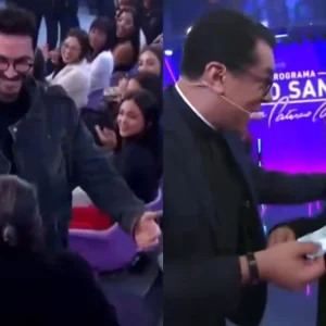 Padres Fábio de Melo e Chrystian Shankar emocionam com gesto no Programa Silvio Santos