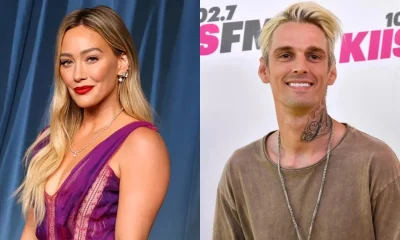 Hilary Duff homenageia Aaron Carter em show com camiseta especial