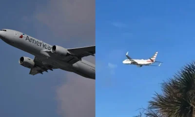 Motor de avião da American Airlines pega fogo após colisão com aves nos EUA; veja vídeo